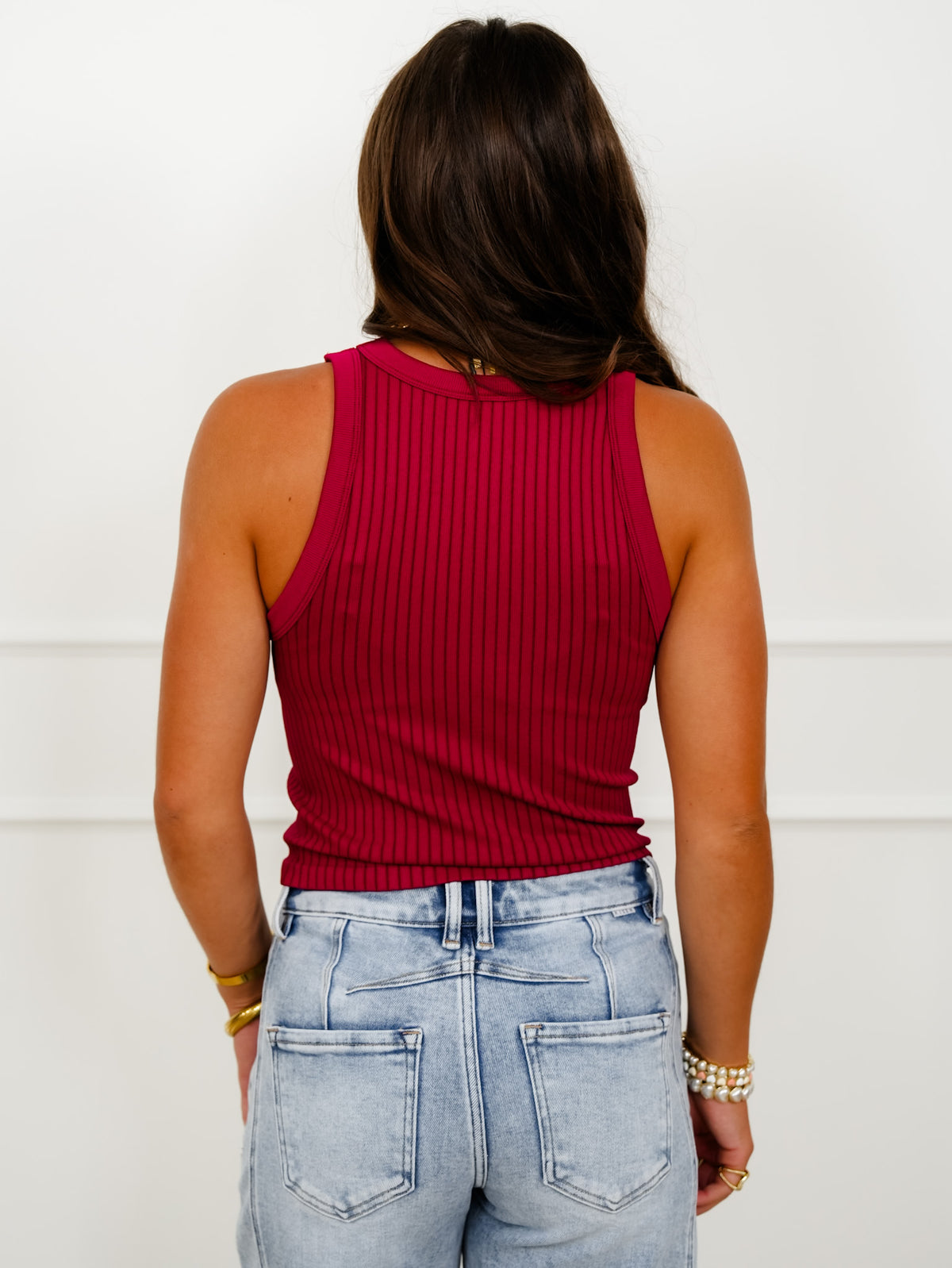 Door Buster! Zenana Seamless Ribbed Crop Tank Top - Freckled Poppy