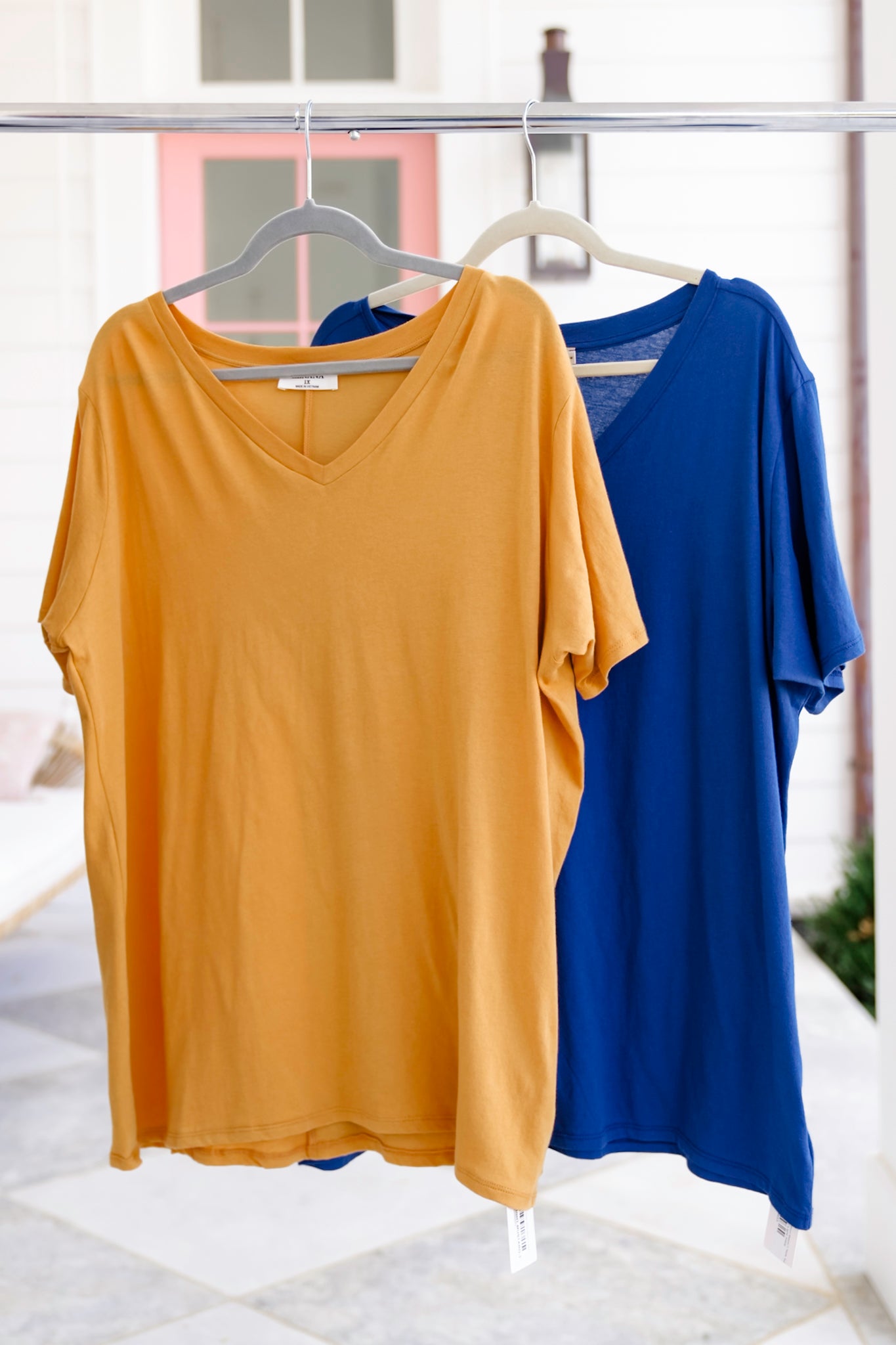 Door Buster! Plus/Reg Zenana Cotton Short Sleeve V Neck Tee