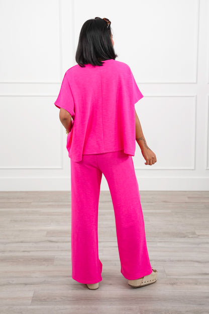Door Buster! Zenana Cotton Slub Top and Pants Set