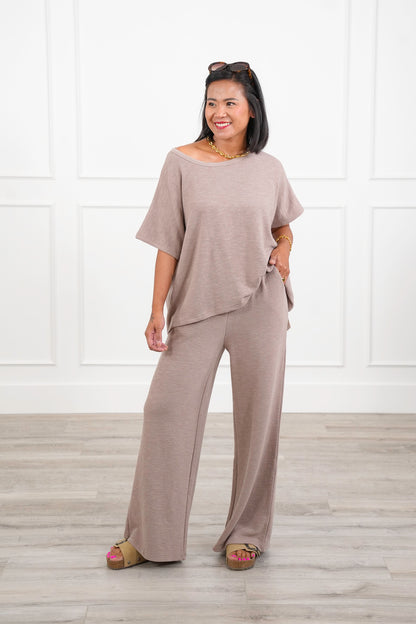 Door Buster! Zenana Cotton Slub Top and Pants Set