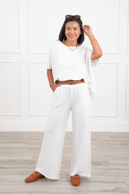 Door Buster! Zenana Cotton Slub Top and Pants Set
