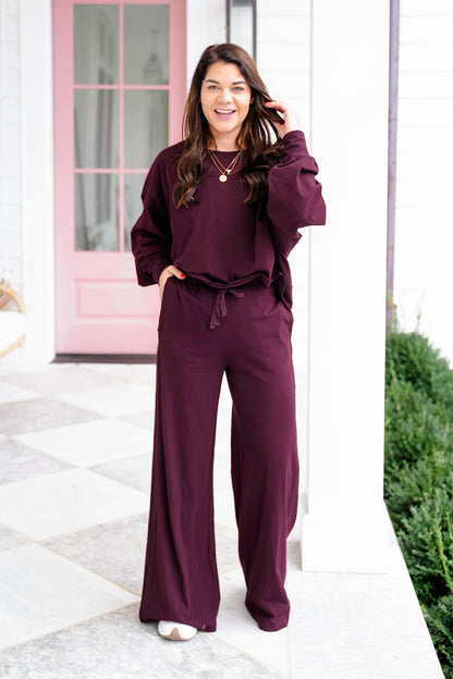 High Waist Wide Leg Lounge Pants