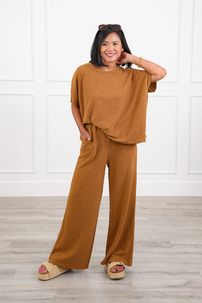Door Buster! Zenana Cotton Slub Top and Pants Set