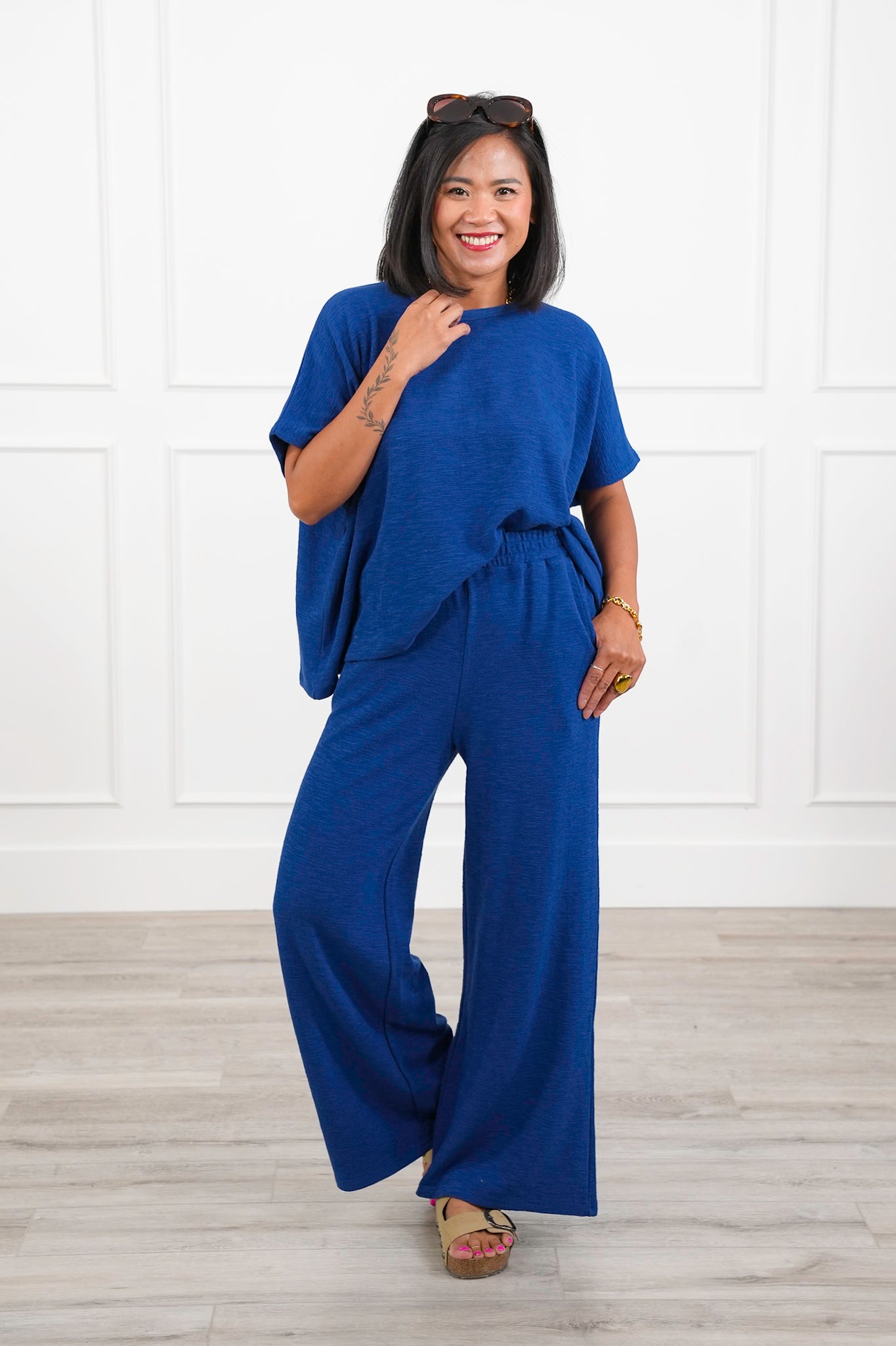 Door Buster! Zenana Cotton Slub Top and Pants Set
