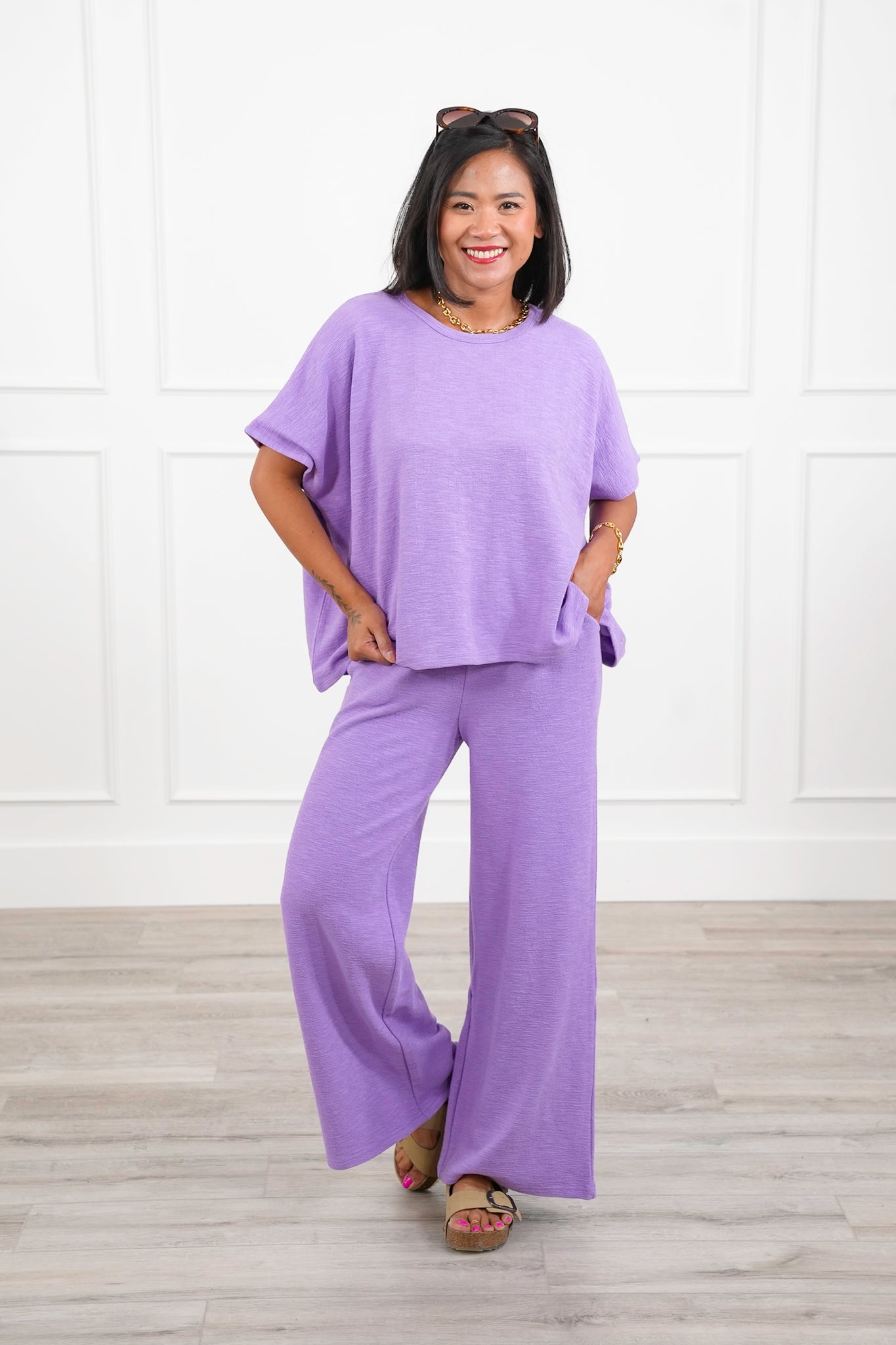 Door Buster! Zenana Cotton Slub Top and Pants Set