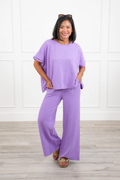 Door Buster! Zenana Cotton Slub Top and Pants Set