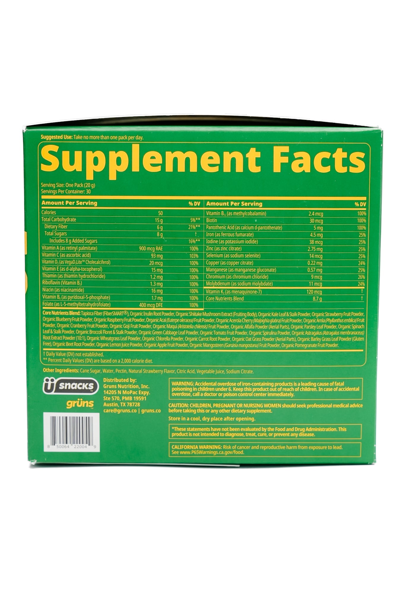 Restock! Grüns Adult Superfood Greens Gummies *Final Sale*