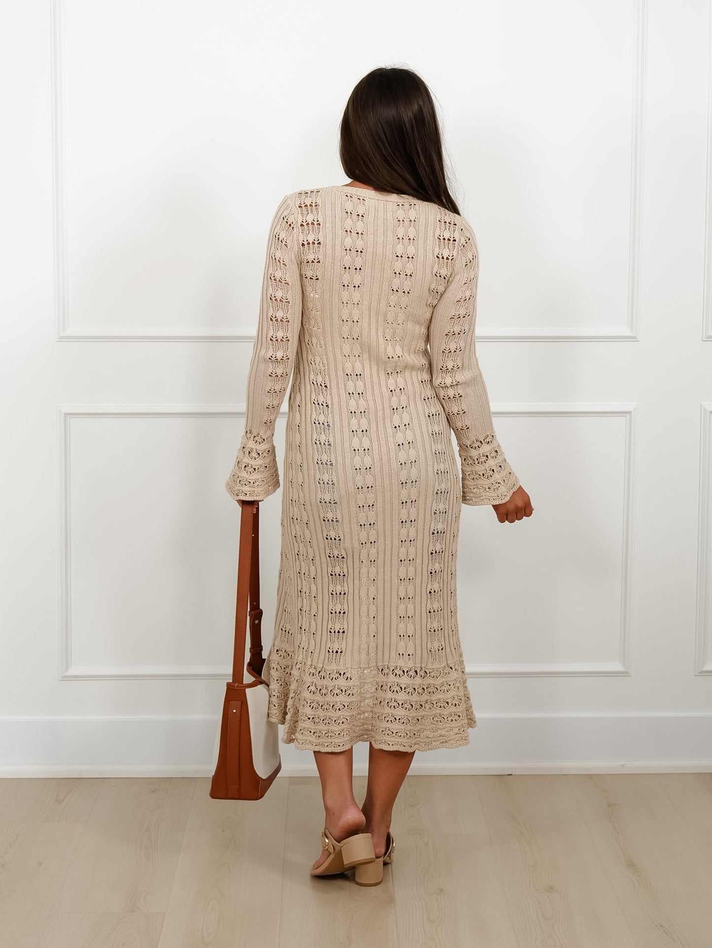 Crochet Long Sleeve Front Button Up Cardigan