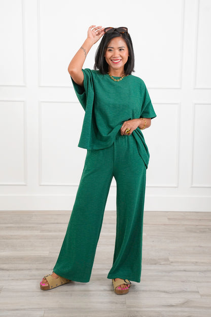 Door Buster! Zenana Cotton Slub Top and Pants Set