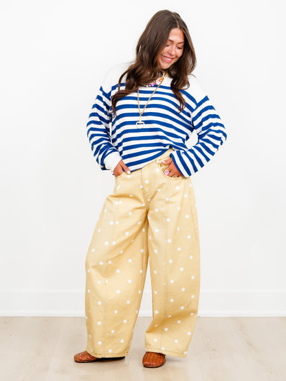 Stripe Boat Neck Long Sleeve Pullover Sweater