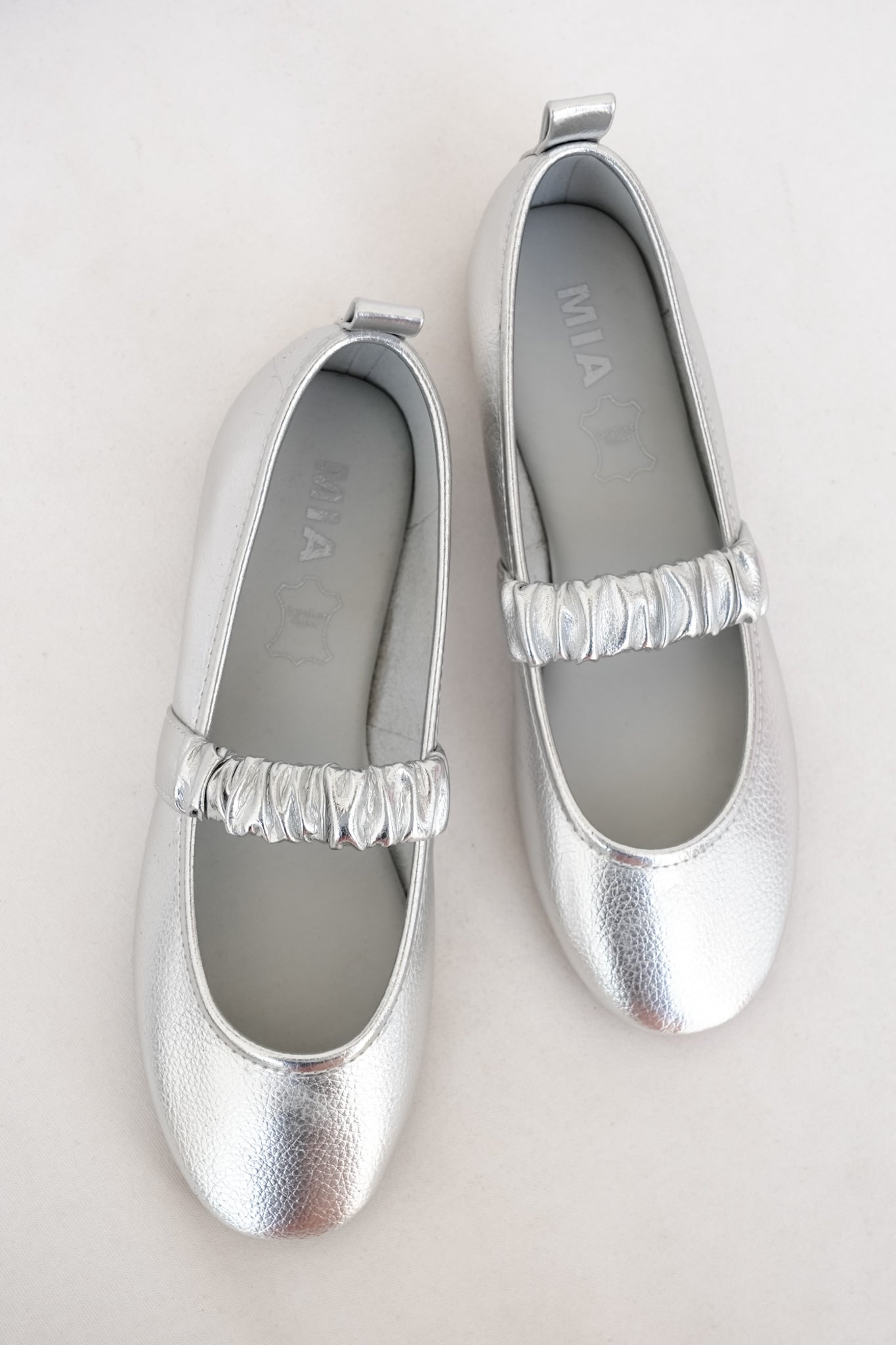 MIA Textured Ballet Flat with Scrunched Elastic Strap