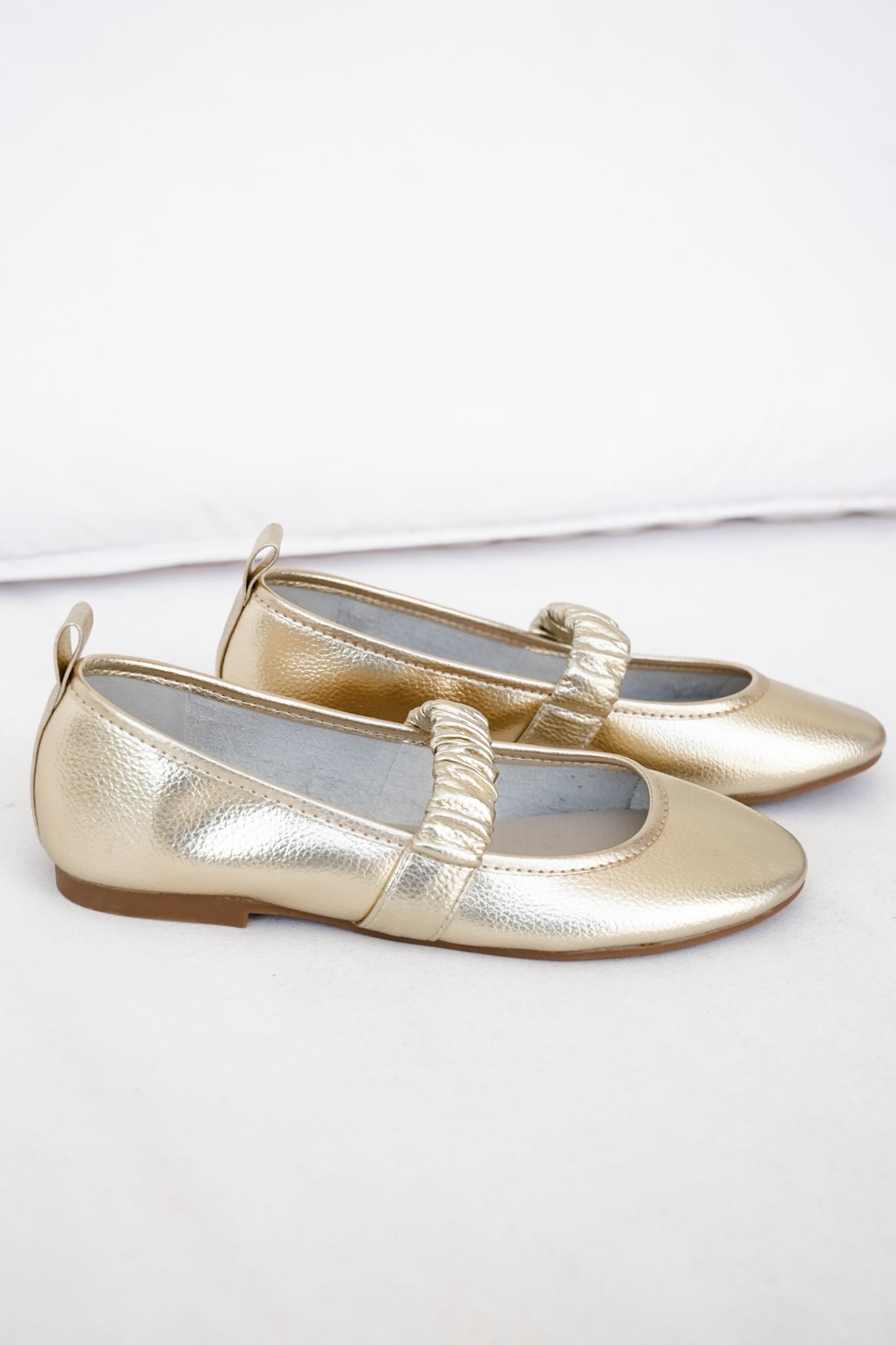 MIA Textured Ballet Flat with Scrunched Elastic Strap