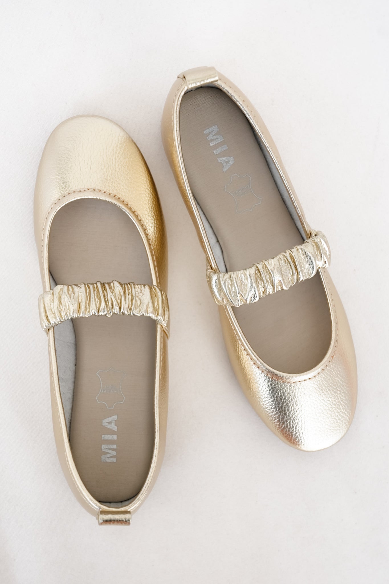 MIA Textured Ballet Flat with Scrunched Elastic Strap