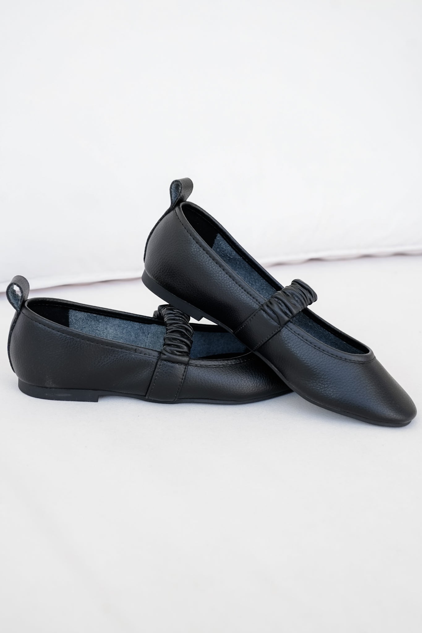MIA Textured Ballet Flat with Scrunched Elastic Strap