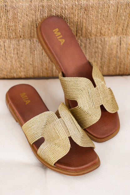MIA Elegant Slip On Sandal with Woven Detailing