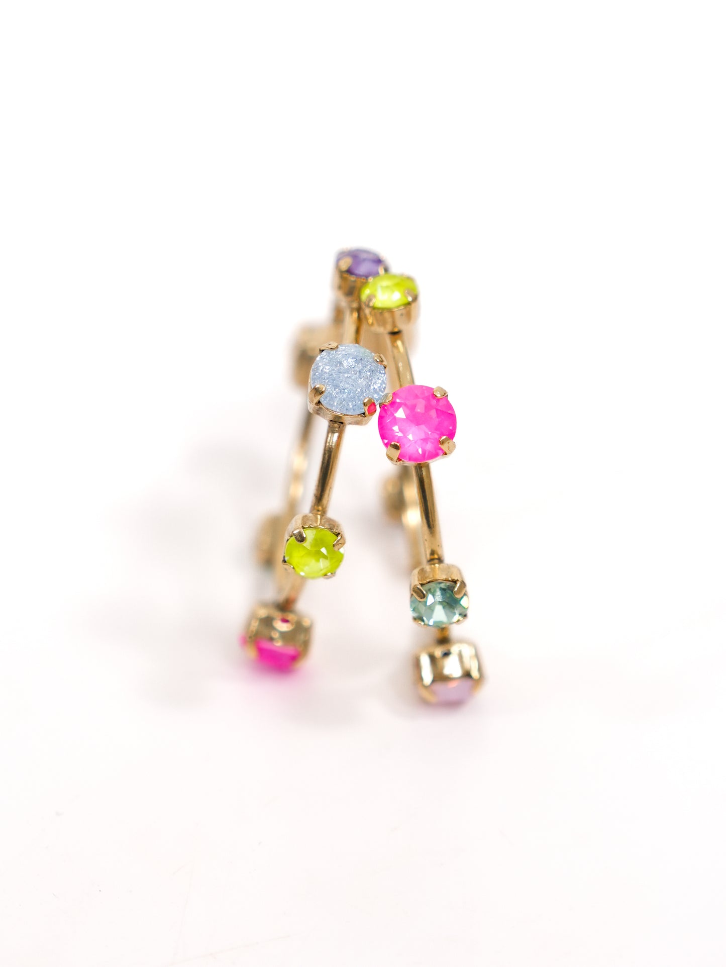 TOVA Atlia Multicolor Crystal Hoop Earrings