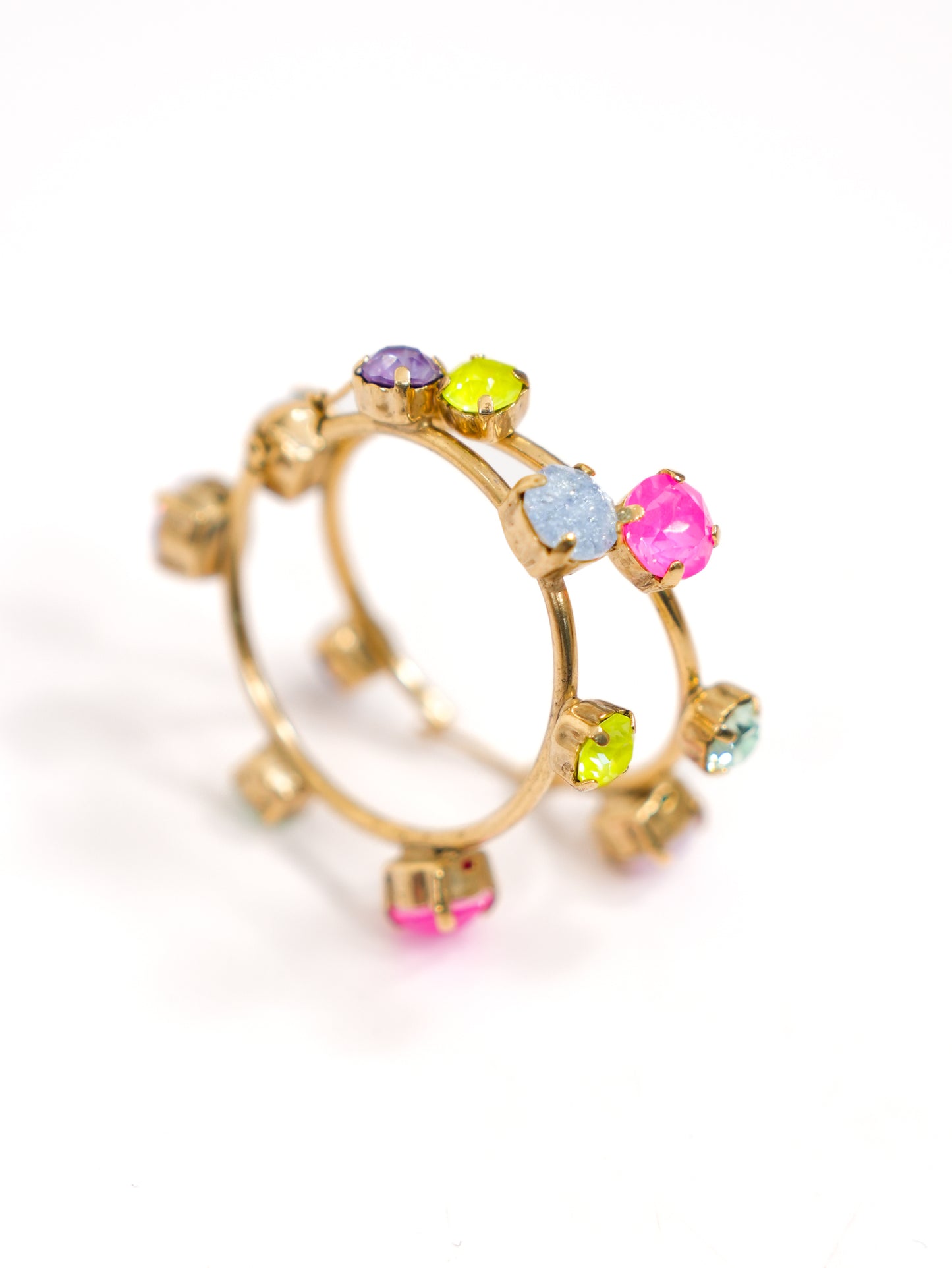 TOVA Atlia Multicolor Crystal Hoop Earrings