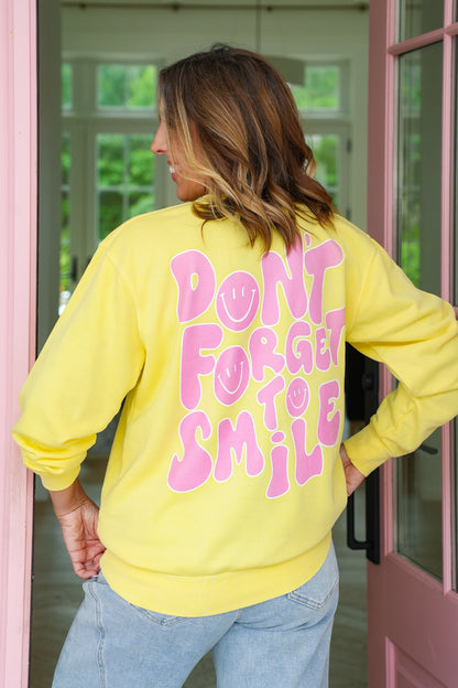 Plus/Reg Long Sleeve FP "Don't Forget To Smile" Graphic Sweatshirt