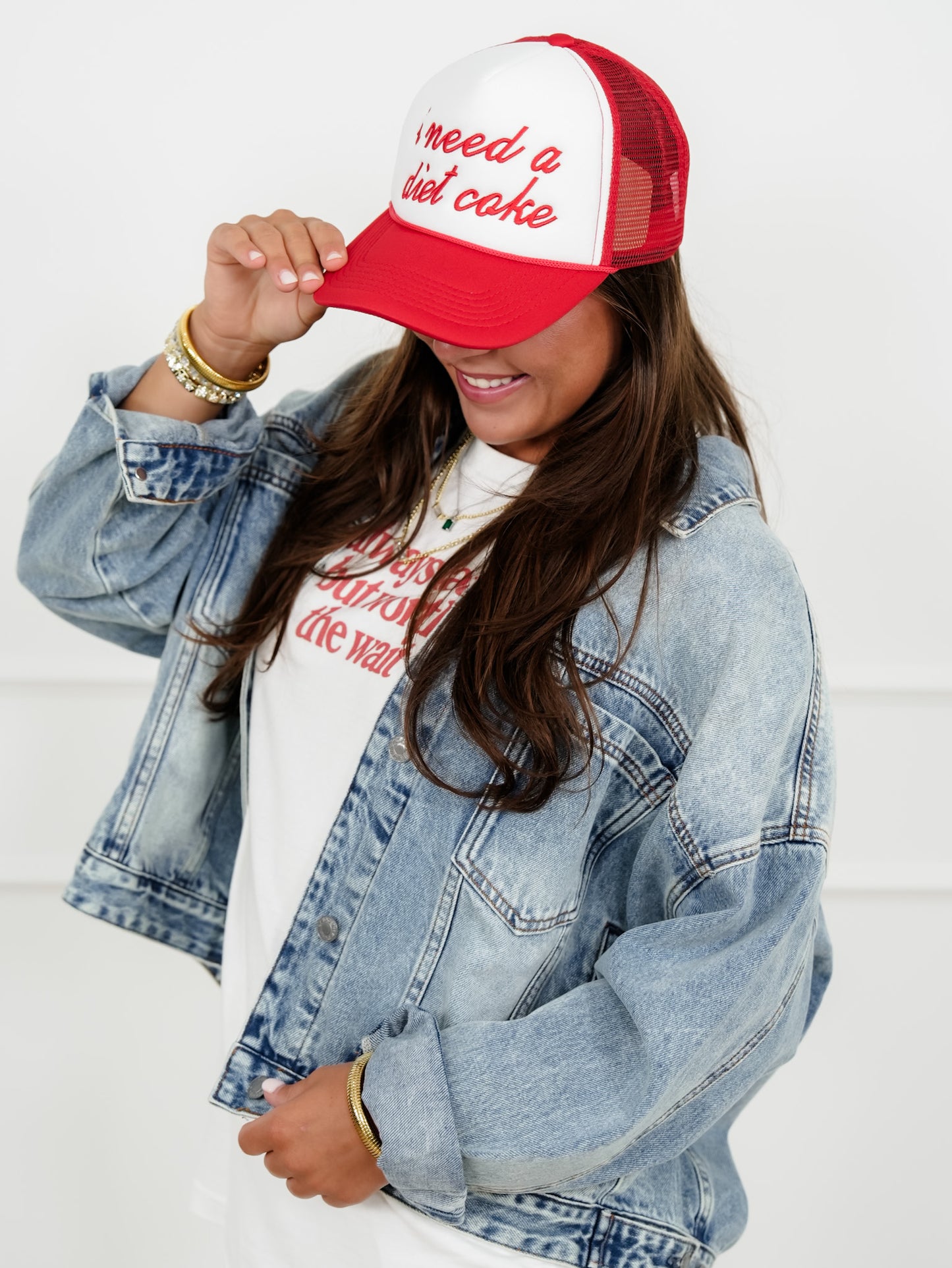 "I Need A Diet Coke" Embroidered Trucker Hat