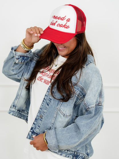 "I Need A Diet Coke" Embroidered Trucker Hat