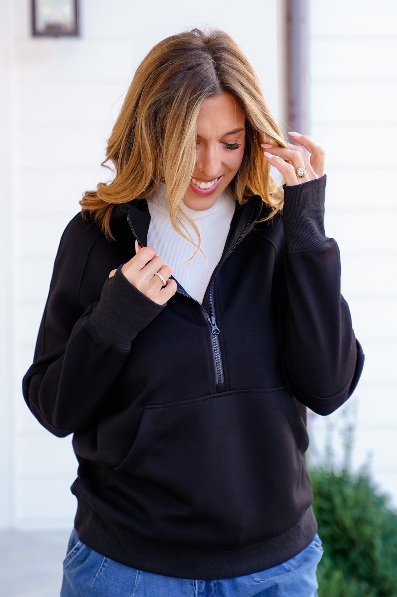 Plus/Reg Long Sleeve Hoodie with Kangaroo Pocket – Freckled Poppy