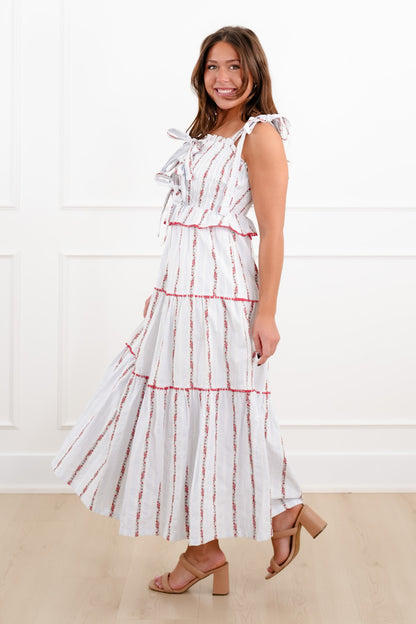Floral Embroidered Sleeveless Maxi Dress