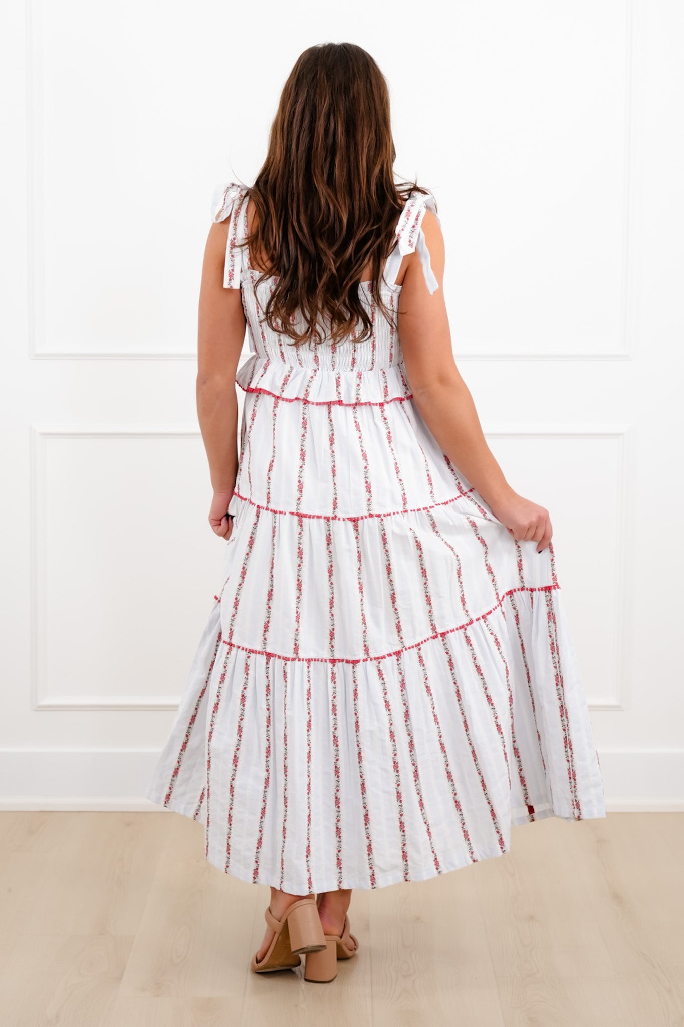 Floral Embroidered Sleeveless Maxi Dress