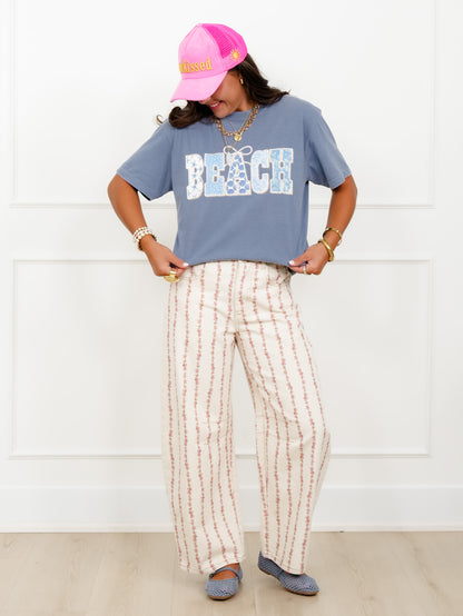Plus/Reg Short Sleeve "Beach" Graphic Tee