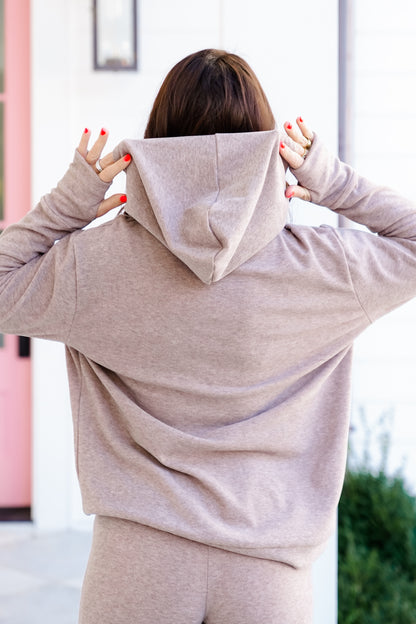 Plus/Reg Heathered Long Sleeve Pullover Hoodie