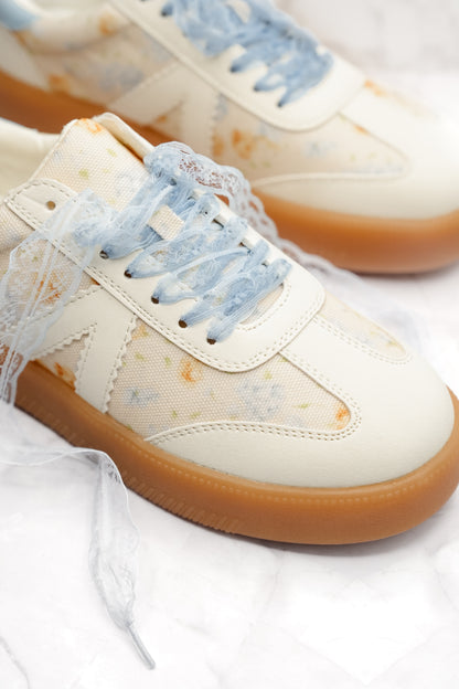 MIA Floral Print Mixed Material Sneaker