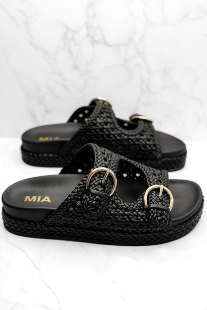 MIA Woven Vegan Leather Adjustable Straps Slide
