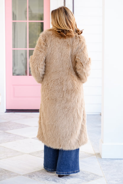 Vegan Fur Long Sleeve Maxi Coat