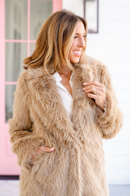 Vegan Fur Long Sleeve Maxi Coat
