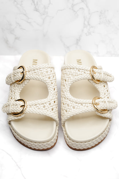 MIA Woven Vegan Leather Adjustable Straps Slide