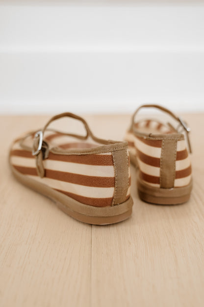MIA Striped Canvas Mary Jane Flat with Buckle Strap