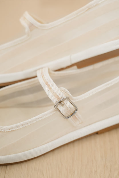 MIA Striped Canvas Mary Jane Flat with Buckle Strap