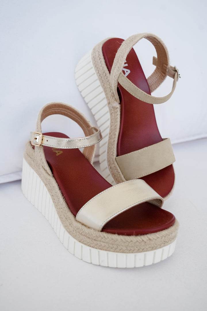 MIA Espadrille Platform Wedge Sandal with Adjustable Ankle Strap