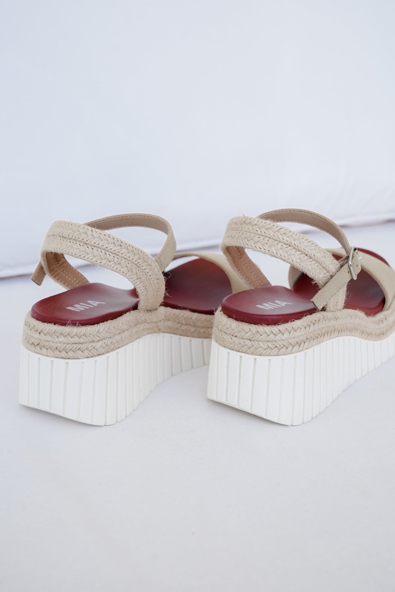 MIA Espadrille Platform Wedge Sandal with Adjustable Ankle Strap