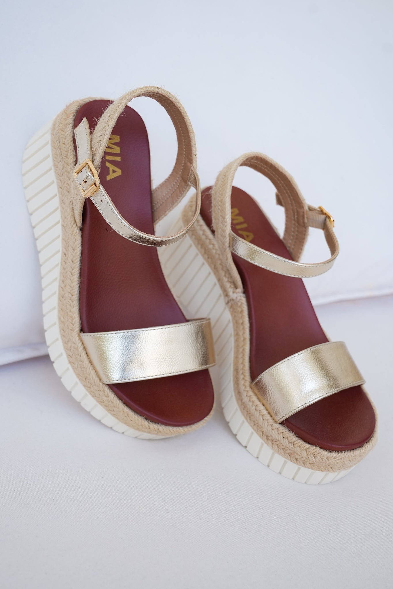 MIA Espadrille Platform Wedge Sandal with Adjustable Ankle Strap