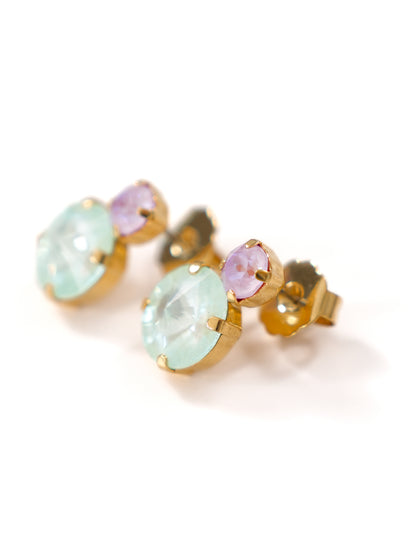 TOVA Baby Maegan Blush and Mint Crystal Drop Earrings