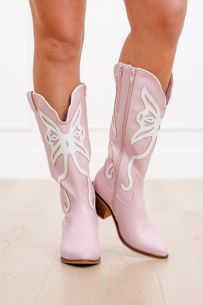 Retro Cowboy Boot with Contrast Embroidery