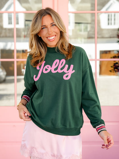 Plus/Reg Long Sleeve Crew Neck "Jolly" Pullover Top