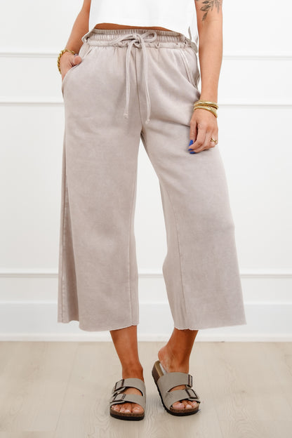 Door Buster! Zenana Acid Wash Fleece Palazzo Sweatpants with Pockets