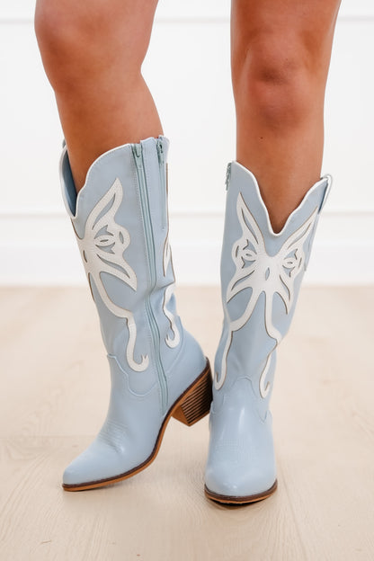 Retro Cowboy Boot with Contrast Embroidery