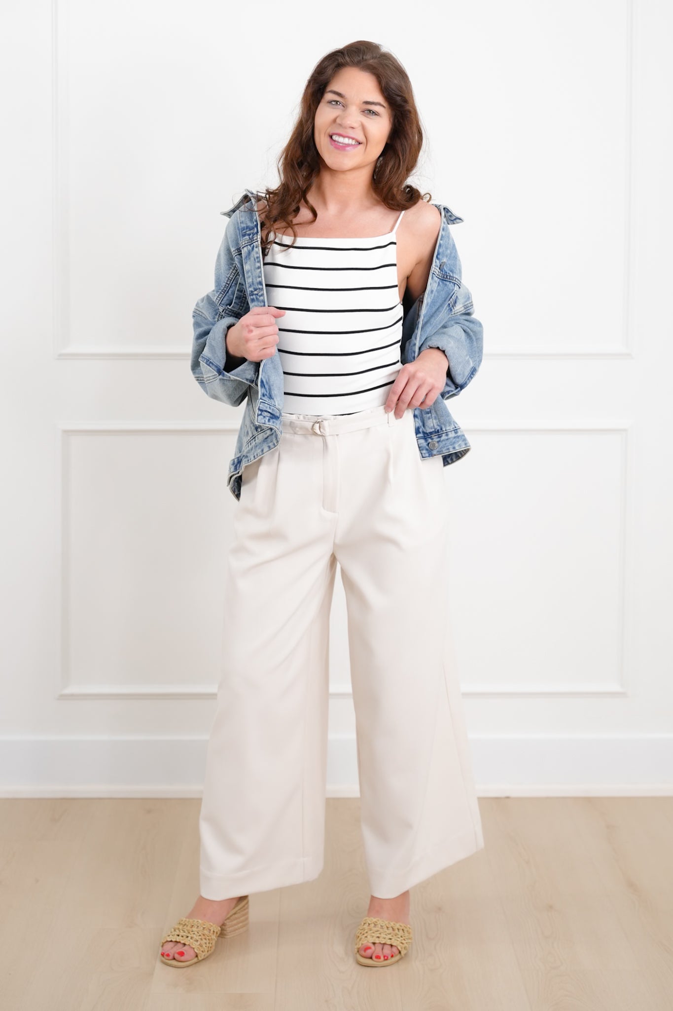 Plus/Reg Stripe Print Sleeveless Tank Top