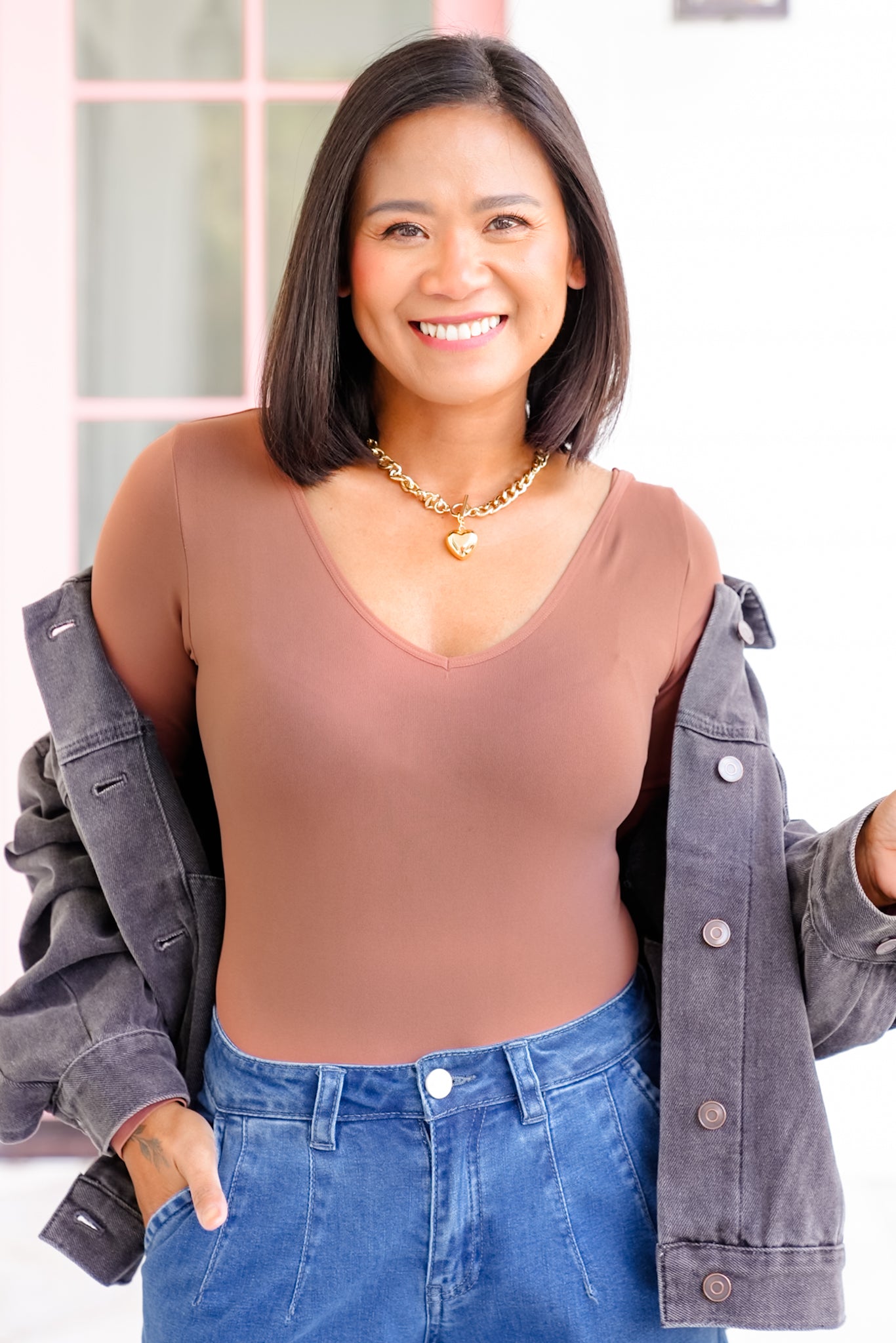 Door Buster! Plus/Reg Long Sleeve U/V Neck Bodysuit