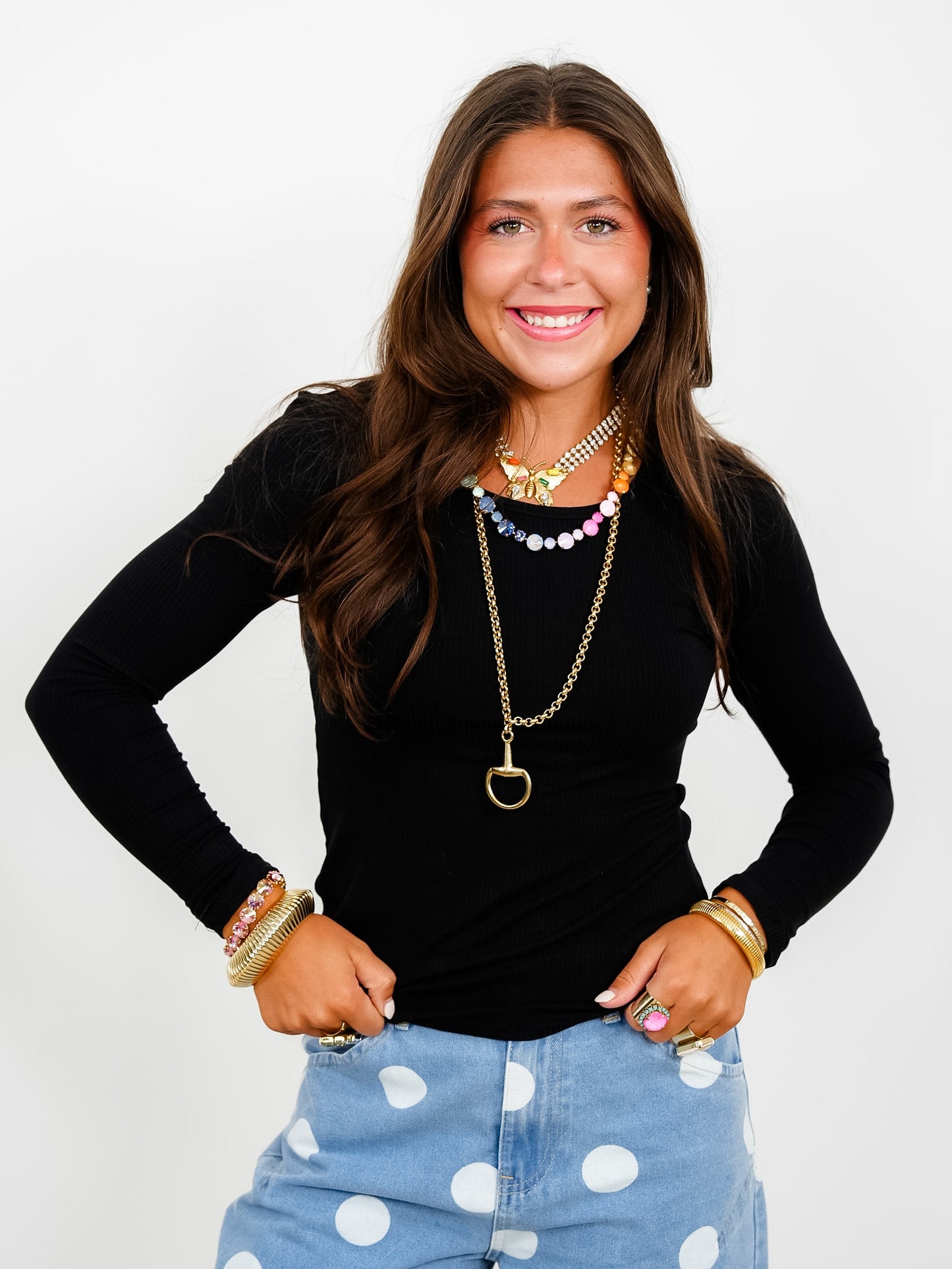 Restock! Door Buster! Plus/Reg Ribbed Knit Long Sleeve Crew Neck Top