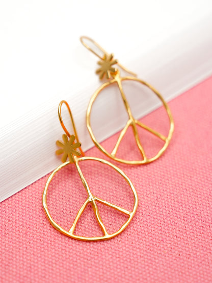 Dangly Peace Sign Earrings