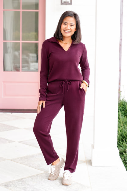 Elastic Waist Tapered Leg Pants