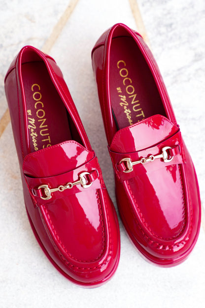 Glossy Chic Patent Platform Loafer with Gold Accent